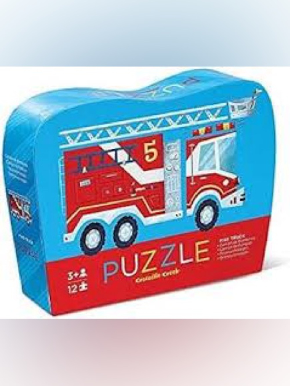 Crocodile Creek Blue & Red Fire Truck Puzzle for Kids